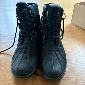 UGG Black Lace-Up Snow Boots